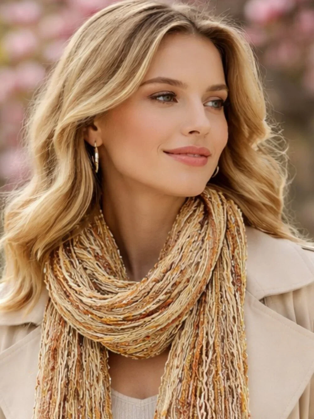 Handwoven Fiber Artist Fringe Scarf | Textured Boho Artisan Wrap